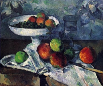  tier Tableaux - Verre Compotier et Pommes Paul Cézanne
